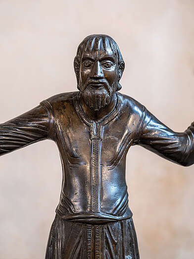 Wolfram-Leuchter, um 1160 Mittelalterliche Bronzeskulptur im Erfurter Dom © Foto M. F. Schmidt