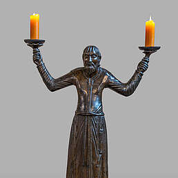 Wolfram-Leuchter, um 1160 Mittelalterliche Bronzeskulptur im Erfurter Dom © Foto M. F. Schmidt